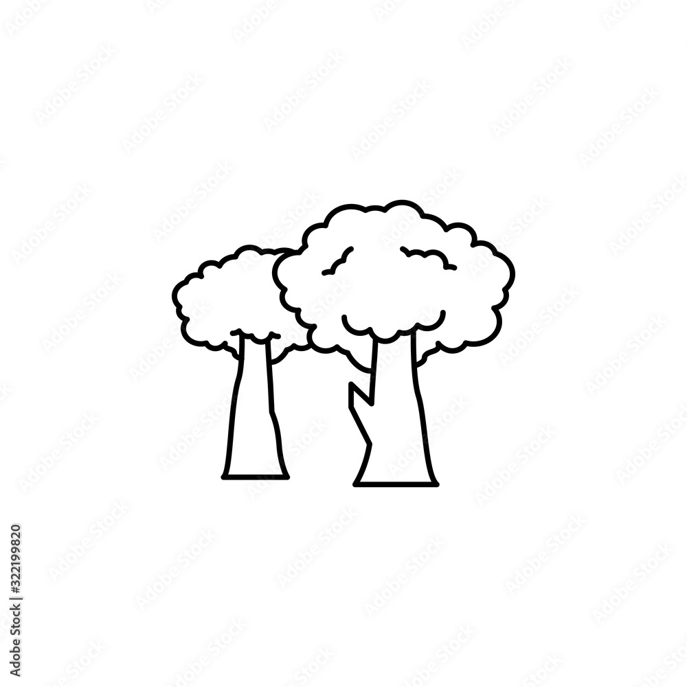 Poster tree plant icon. simple line, outline vector elements of spring icons for ui and ux, website or mobi