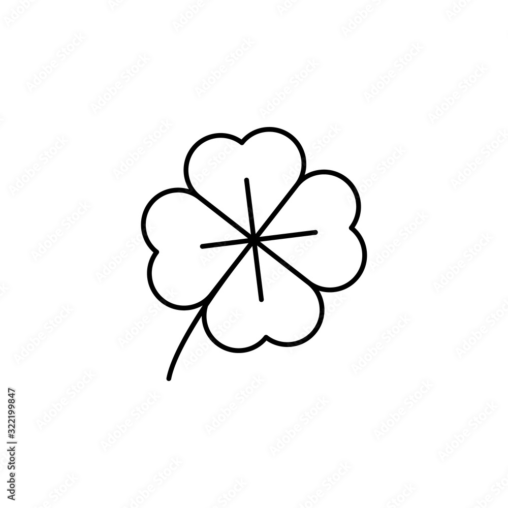 Poster quatrefoil leaf icon. simple line, outline vector elements of spring icons for ui and ux, website or