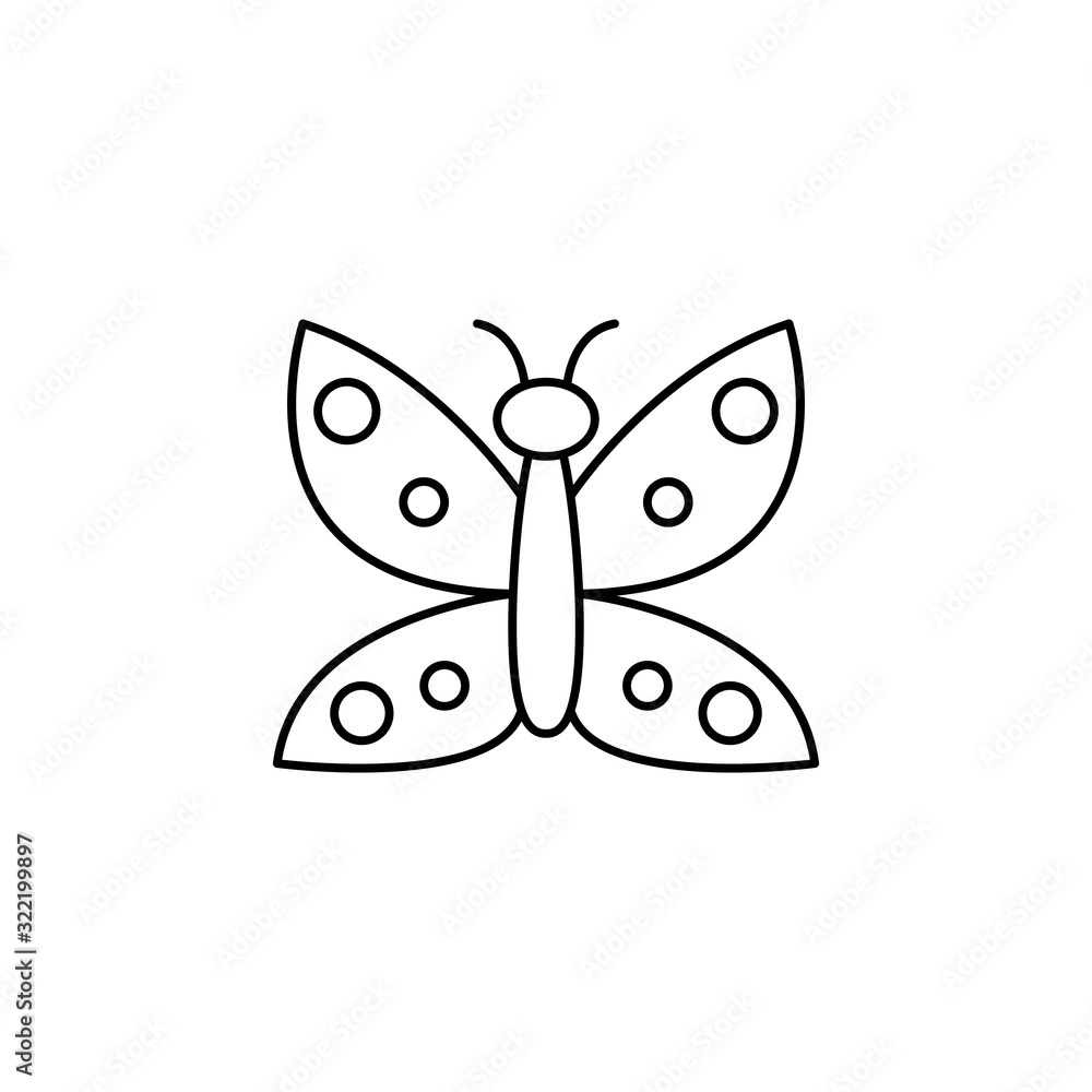 Poster butterfly insect icon. simple line, outline vector elements of spring icons for ui and ux, website o