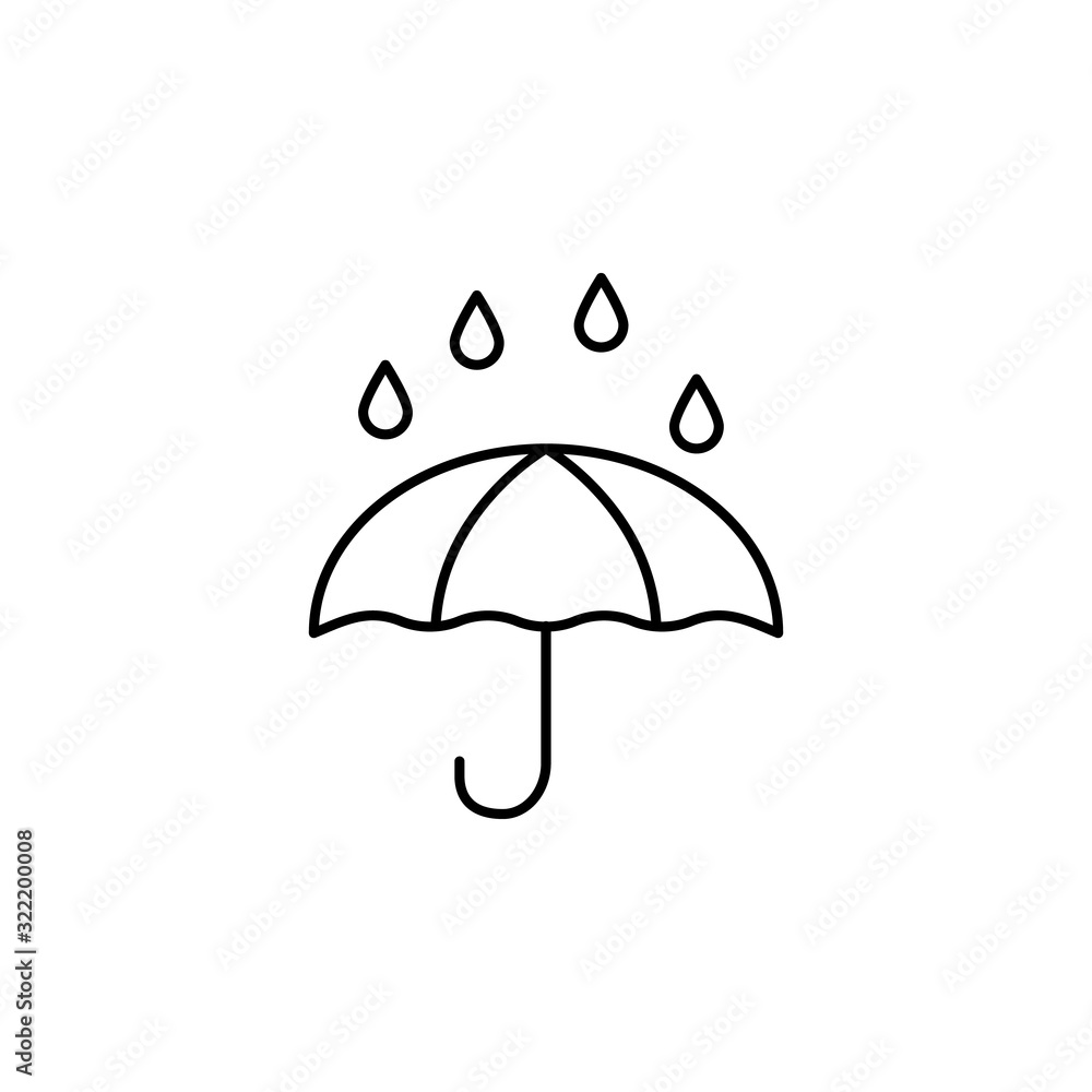Poster umbrella rain icon. simple line, outline vector elements of spring icons for ui and ux, website or m