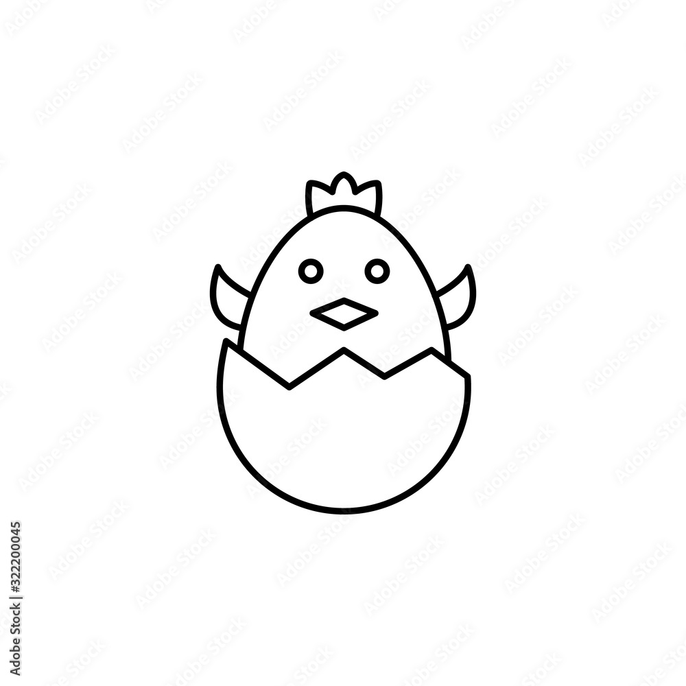 Poster chick egg icon. simple line, outline vector elements of spring icons for ui and ux, website or mobil