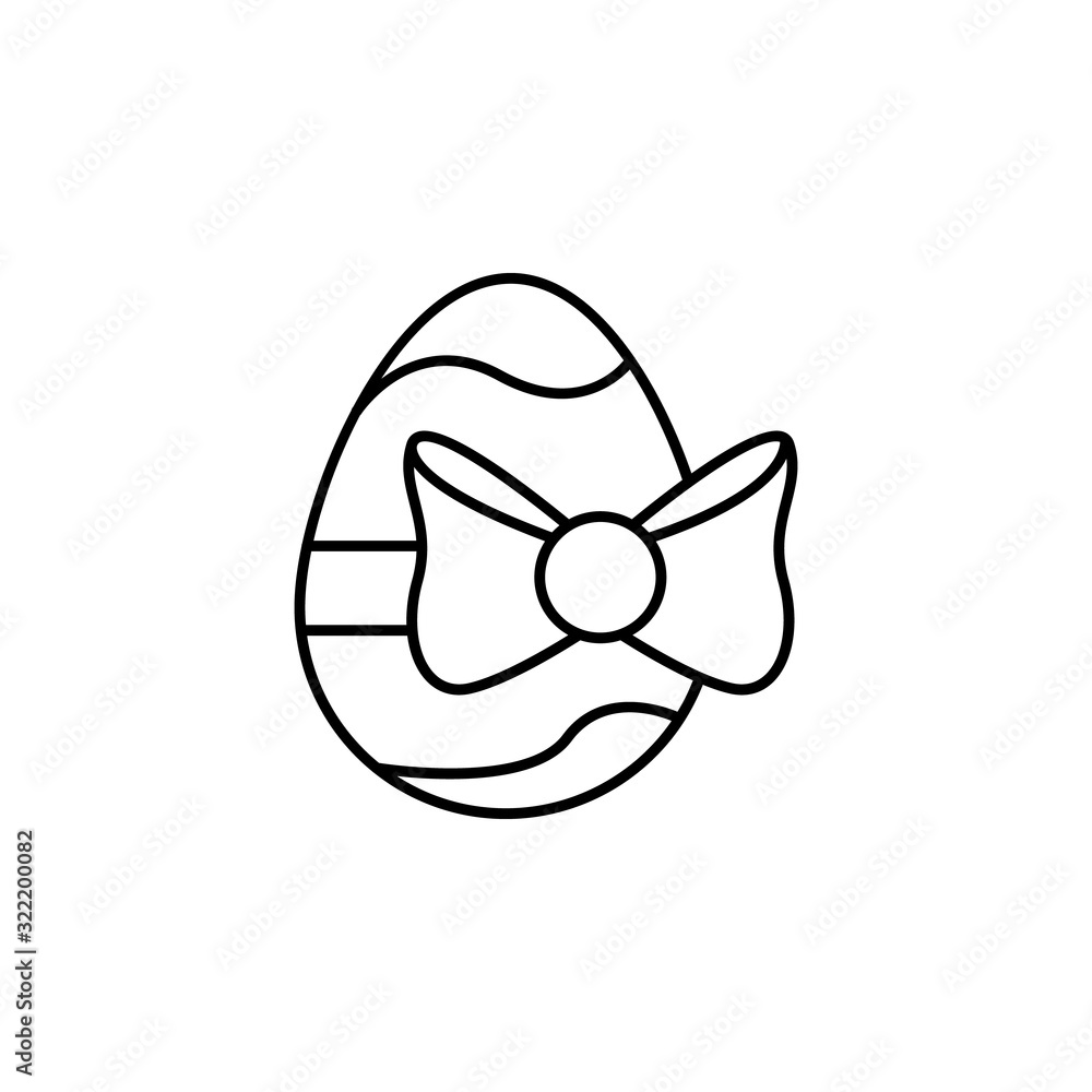 Poster egg bow icon. simple line, outline vector elements of spring icons for ui and ux, website or mobile 