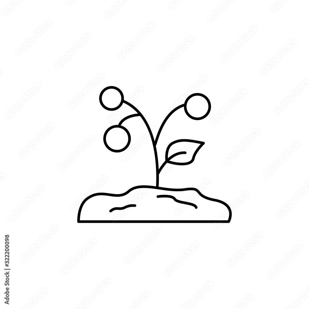 Poster soil berries icon. simple line, outline vector elements of spring icons for ui and ux, website or mo