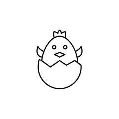 Chick egg icon. Simple line, outline vector elements of spring icons for ui and ux, website or mobile application