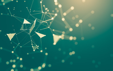 Abstract background. Molecules technology with polygonal shapes, connecting dots and lines....