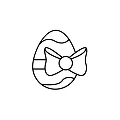 Egg bow icon. Simple line, outline vector elements of spring icons for ui and ux, website or mobile application