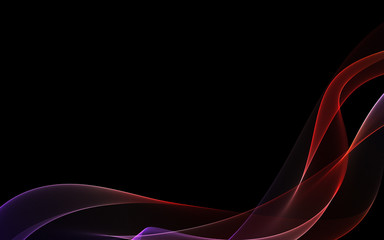 Dark abstract background with a glowing abstract waves