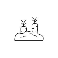 Carrot soil icon. Simple line, outline vector elements of spring icons for ui and ux, website or mobile application