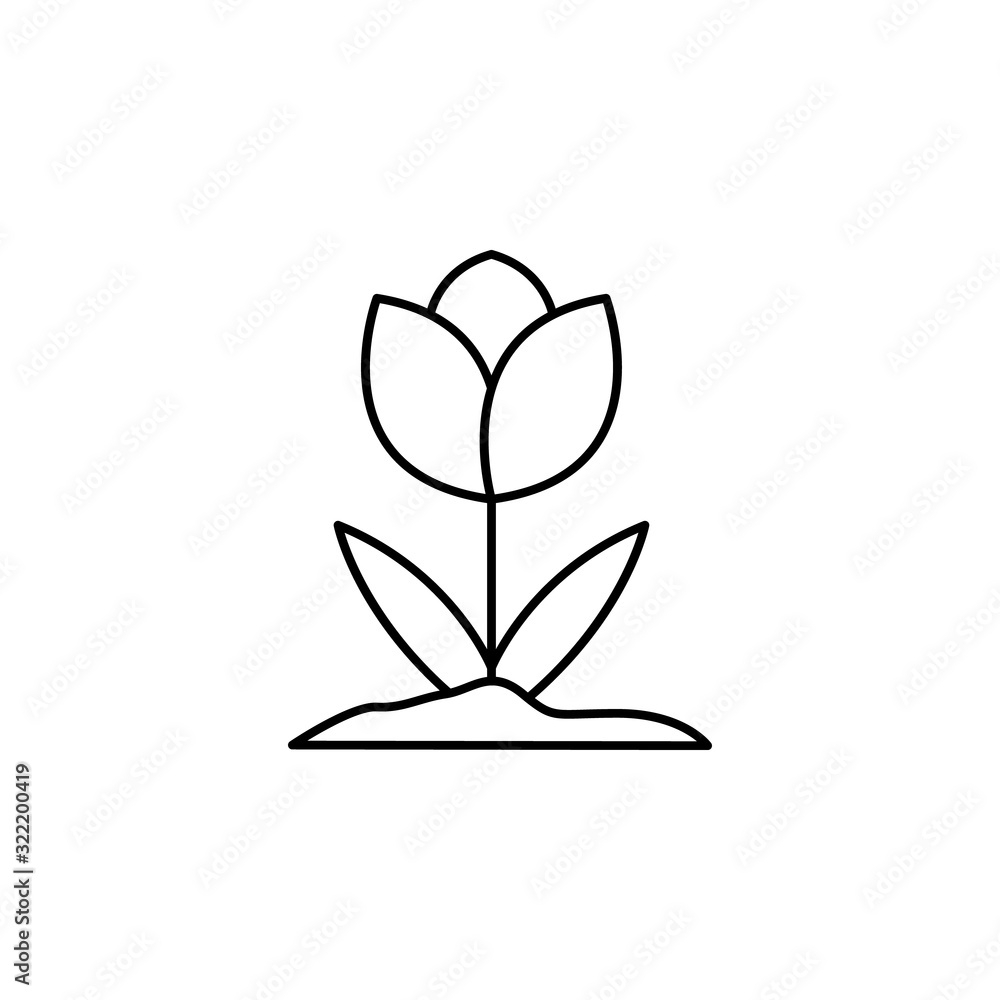 Poster tulip flower icon. simple line, outline vector elements of spring icons for ui and ux, website or mo