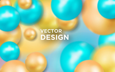 Abstract background with dynamic 3d blue yellow