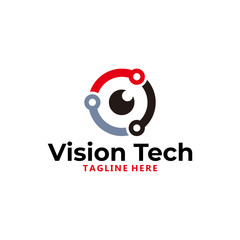vision tech logo icon vector isolated