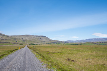 Icelandic gravel countryside road