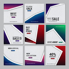 set of social media & digital marketing post banner template. vol 25