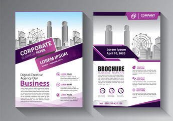 Business abstract vector template. Brochure design, cover modern layout, annual report, poster, flyer in A4 with colorful triangles, geometric shapes for tech, science, market with light background