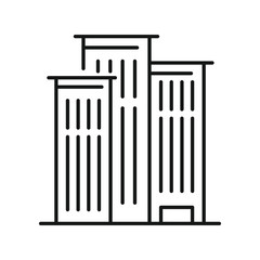 Line vector library building on white background. Urban architecture, library on white background. Element for web, game and advertising