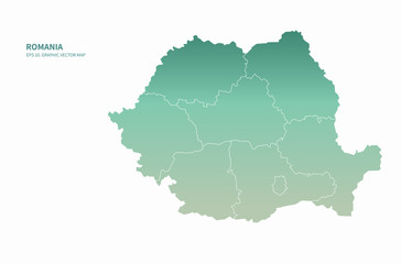 graphic vector map of romania. romania map. eu country.