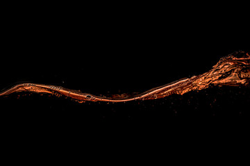 big wave of oil with  black background