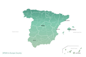 graphic vector of spain map. europe country map.