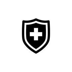 shield and check plus icon design vector logo template EPS 10