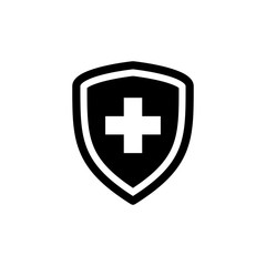 shield and check plus icon design vector logo template EPS 10