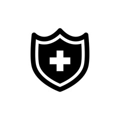 shield and check plus icon design vector logo template EPS 10