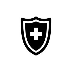 shield and check plus icon design vector logo template EPS 10