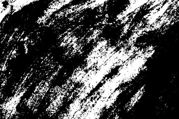 Obraz premium Abstract black white image with long and short intermittent lines made by brush. A monochrome image drawn by hand. Dirty shabby smears of black paint. Vector eps illustration.