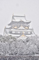 雪の日の大阪城