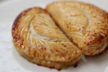 zoomed in two apple turnovers 