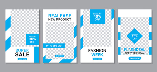 set of modern slides fashion sale social media & digital marketing post banner template. vol 47