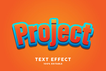 Cartoon text effect, editable text