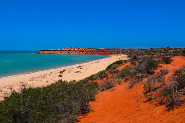 Amazing sand color on Cape Peron in Francois Peron National Park, Western Australia, Australia