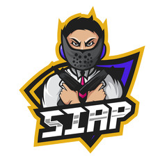 Boy with weapon esport gaming logo