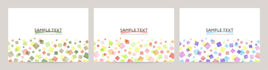 watercolor colorful square pattern decorations