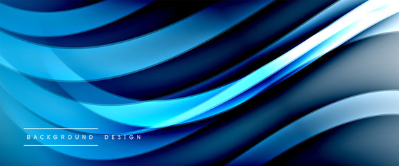 Dynamic trendy fluid color gradient abstract background with flowing wave lines. Vector Illustration
