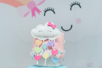 Girl themed birthday decoration with cute theme.