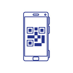 smartphone with code qr scan