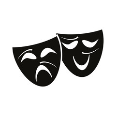 theater mask icon design vector logo template EPS 10