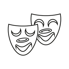 theater mask icon design vector logo template EPS 10