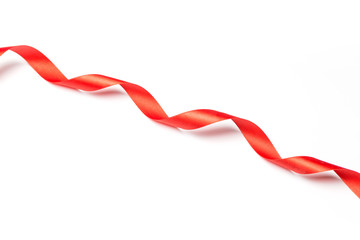 Red ribbon on a white background