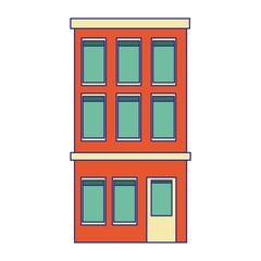 colorful building icon, flat design