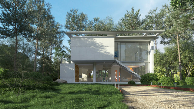 Modern house in the countryside