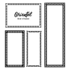 Classic Oriental Chinese Ornament Frame Vintage Border Art Decorative