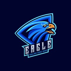 Vector Logo Illustration Angry Eagle Sports Style