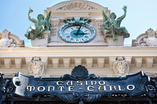 Monte Carlo casino front entrance and clock tower