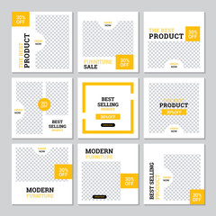 set of furniture sale social media post banner template. vol 84