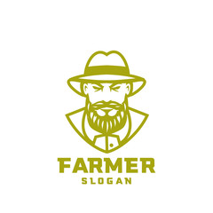 gold isolated Columbia south america farmer character logo icon design cartoon