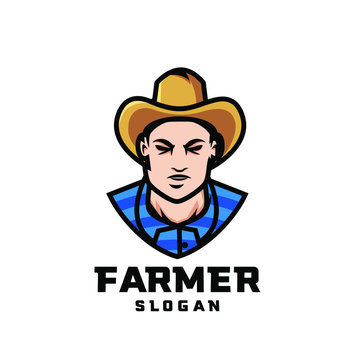 Columbia south america farmer character logo icon design cartoon