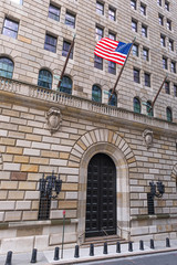 flags on the building