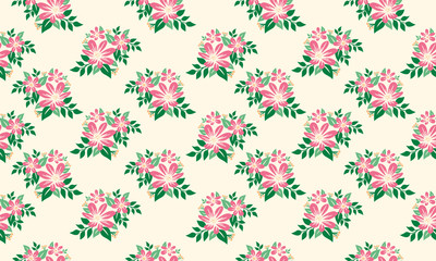 Elegant Style of spring floral pattern background, with beautiful leaf and flower decor.